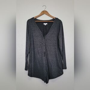 Colsie Metallic Black Long Sleeve Romper
